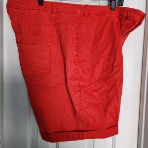 NWT Lane Bryant Womens Orange/Red Bermuda Rolled Cuff Shorts Size 22 New